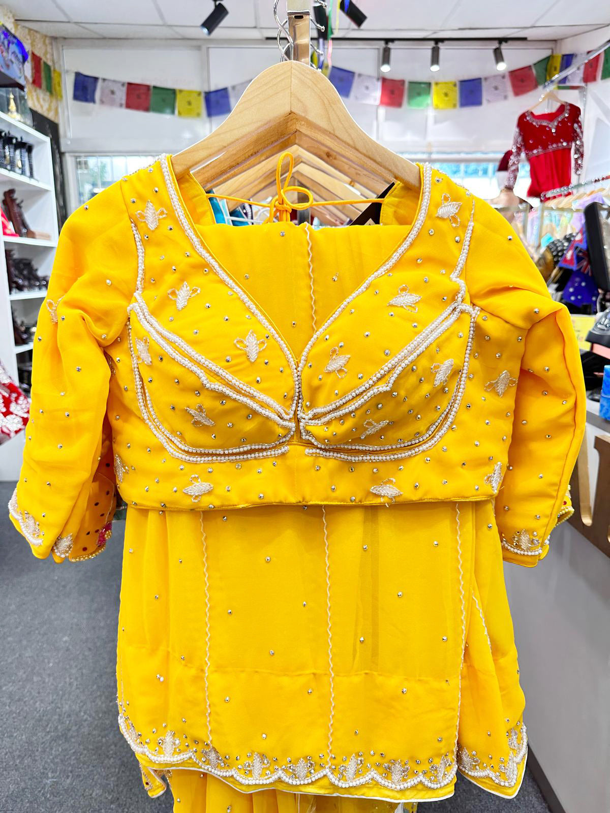 Hand Work Saree Set Yellow